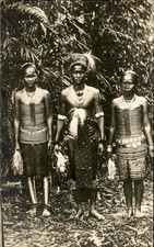 Borneo Malaysia Native Dayak People Ethnography c1910 Real Photo Postcard picture