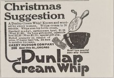 1921 Print Ad Dunlap Cream Whips Cream in 30 Seconds Casey Hudson Chicago,IL picture