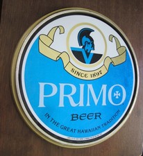 Vintage Primo Premium Hawaiian Beer Wall Sign Beer Bar Mancave 70's Breweriana picture