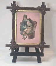 Vtg Black Forest Adirondack Wood Frame Gold Accents Fits Approx. 6x8