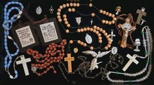 Vintage Religious Lot Medals Rosary picture
