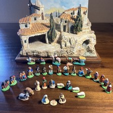 MARIUS CHAVE AUBAGNE RARE PROVENCAL VILLAGE CRECHE + SANTONS French Folk Art picture
