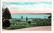 Vicksburg, MS - Officers Circle Natl Cemetery Postcard Posted 1931 picture