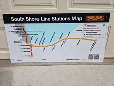 Chicago Bears Rare Orig. South Shore Line Stations Sign-Heavy Aluminum Braille picture