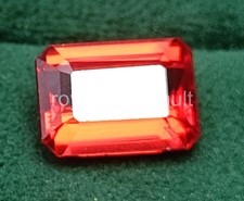 12.30 Ct Natural Orange Sapphire Emerald Shape IGL Certified Loose Gemstone 5AOR picture