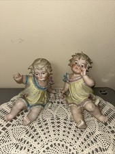 Antique German Pair Of Butterfly Piano Babies Baby LARGE 10” READ picture