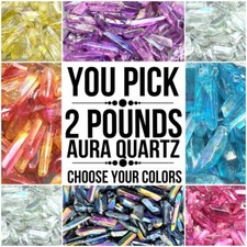 2 Lbs Aura Quartz Raw Crystal Points (You Pick) Bulk Wholesale picture