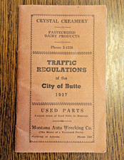 1937 TRAFFIC REGUATIONS OF THE CITY OF BUTTE MONTANA W/ADVERTISING picture