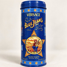 Versace Blue Jeans Man EDT 2.5 oz 75ml NEW Full Size Cologne w/ Collectible Tin picture
