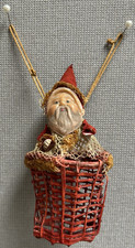 ANTIQUE 1920's SANTA CLAUS CELLULOID FACE CANDY BASKET 5