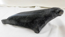 Authentic Inuit Art Serpentine Carving Seal-Hand Carved-10