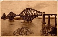 Forth Bridge Scotland Steel Railway Bridge Printed Postcard Posted 1915 picture
