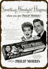 1952 I LOVE LUCY & DESI Philip Morris Vintage-Look DECORATIVE REPLICA METAL SIGN picture