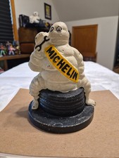 Vintage Michelin Man Cast Iron Bank Figurine Bibendum Advertising Tire Wrench picture