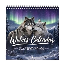 Wolves Calendar 2027 Wall Calendar Monthly Hanging Calendar for Home Office picture