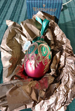 Vintage Waterford Holiday Heirlooms Christmas Ornament Peacock Grande Egg picture