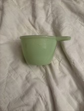 Vintage Jeannette Jadeite Uranium Glass Measuring Cup Green Handled Cup picture
