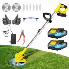 Cordless Weed Wacker Eater Brush Cutter Weed Trimmer with Blade Stringless picture