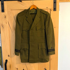 WWII US Army Olive Drab Officer Uniform Jacket Coat Sleeve Chevrons Tag & pants picture