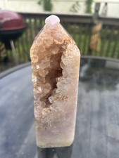 2.3LB Natural Pink Amethyst Obelisk Quartz Crystal Wand Tower Point picture