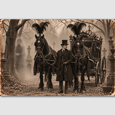 Creepy Funeral Ghost Haunted Photo Print Victorian Vintage Spirit Photograph 54 picture