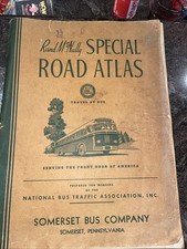 Vintage Rand McNally Road Atlas USA 1942 Somerset PA National Bus Company picture
