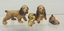 Adorable Vintage HAGEN RENAKER Ceramic Miniature 4 Piece COCKER SPANIEL FAMILY picture