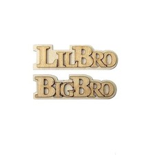 BigBro & LilBro Set - Double Layer Wooden Cutout for Greek Paddles, Wood Lett... picture
