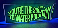 Vintage You're the solution to WATER Pollution Fishing Bumper Sticker Glows picture