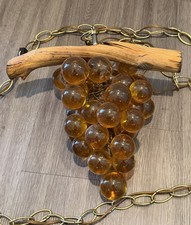 Vintage Lucite Acrylic Yellow Grape Cluster Hang Swag MCM Decor picture