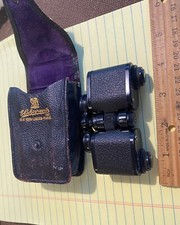 Vintage EB Meyrowitz Luxor Jr Miniature 6x Binoculars Opera Glasses w Case WORKS picture