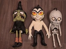 VTG Large 90s/2000 Rubber Halloween Hanging Magic Group Dracula, Skeleton, Witch picture