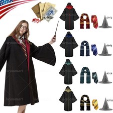 Children Adult Robe Cloak Tie Fancy Dress Cosplay Costume Halloween US picture
