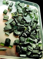 120ct 65PCS Clear Tourmaline—GREEN Tourmaline Crystal Rough gem Rock u565 picture