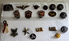 Lot of 19 VTg US Army Clutchback Pins Military buttons defense US Insignia etc picture