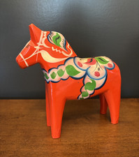 Authentic Swedish Dala Horse Hand Painted Red Wooden Grannas A Olsson 6
