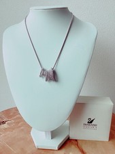 Swarovski Silver Tone Clear Crystal Bijou Necklace Vintage picture