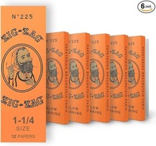 π ZIG ZAG ORANGE CIGARETTE ROLLING PAPERS 1 1/4 π 6 BOOKLETS β¨π No. 225 picture