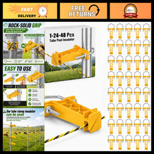 48 Pcs Electric Fence T Post Insulator - Yellow Tube for Chain Link Fencing picture