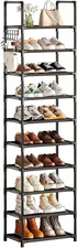 10 Tiers Tall Shoe Rack for Closet, Black picture
