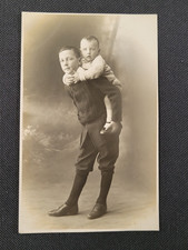 Vintage Kodak RPPC Photo Australian Boys Wallalong Christmas Postcard 1910s picture