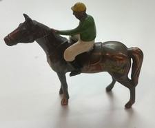 Vintage Hialeah Park Miami Florida Souvenir Horse & Jockey Metal Figurine picture
