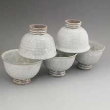 Kyoto Ware Kiyomizu Ware Teacup Set White Flower Kagetsu 9.5cm (3.7in) picture