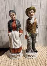 Vintage Flambro Grandma & Grandpa Figurines: Porcelain Couple Statues picture