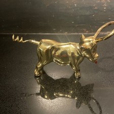 Vintage Gold Corkscrew Cow Bull Tail Vintage Cork Screw Eyes Open And Close picture