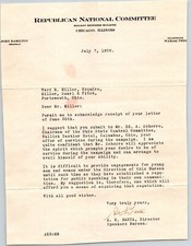 1936 Letter to Republican National Committee Lawyer Law Firm Portsmouth, Ohio picture