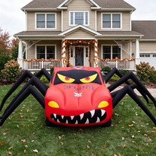 Super Giant 19.7 FT Halloween Inflatables Spider Car Outdoor Decorations picture