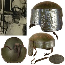 Italian WWI Farina Armored Steel Combat Helmet with Maker Label picture