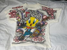 Looney Tunes Tweety Vintage 1996 Where’s The Party? Dbl Sided Grafitti Kids XL picture