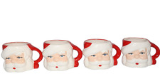 4 VTG CERAMIC SANTA HEAD MUGS #1 picture